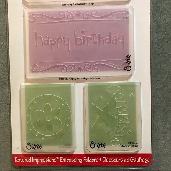 Sizzix 4-pc Embossing folders - Birthday Set - Picture 4 of 7